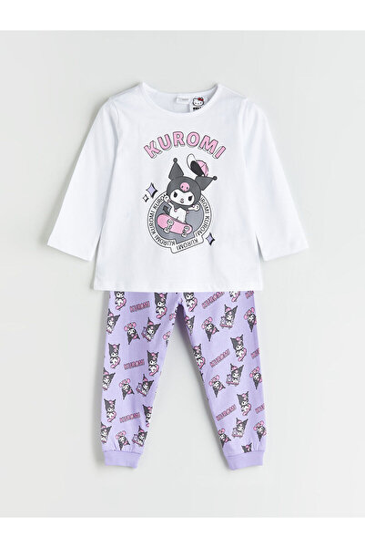 LC Waikiki Peak Yeni Sezon Bisiklet Yaka Kuromi Baskılı Kız Çocuk Pijama Takımı