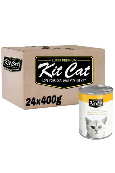 Kit Cat (عبوة من ٢٤ قطعة) طعام قطط رطب بنكهة التونة والأنشوجة