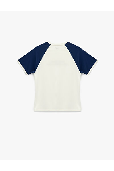 Koton Short Sleeve Crew Neck Printed Striped Oversize Sports T-Shirt