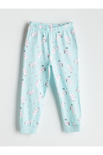 LC Waikiki Pembe Bisiklet Yaka Baskılı Kız Çocuk Pijama Takımı