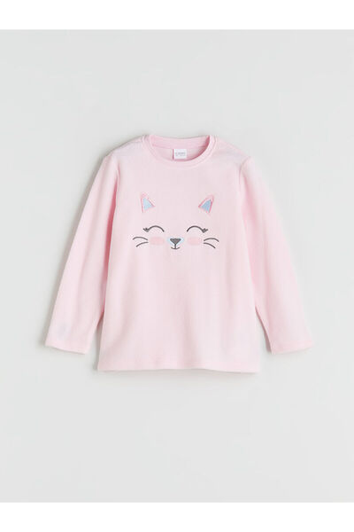 LC Waikiki Σετ πιτζάμες για κορίτσια με ροζ λαιμόκοψη