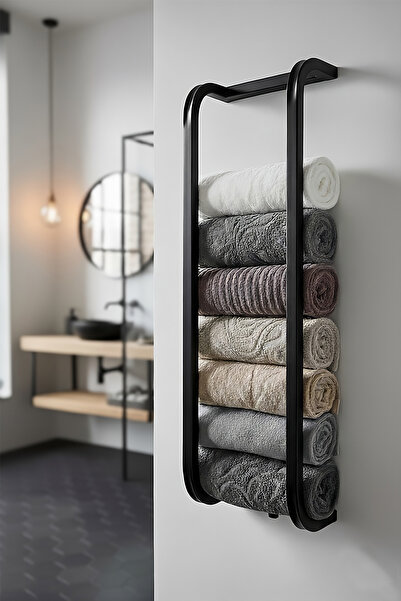 Işıl Concept Banyo Havlu Rafı, Metal Havluluk, Vidalı Duvar Tipi Banyo Düzenl...