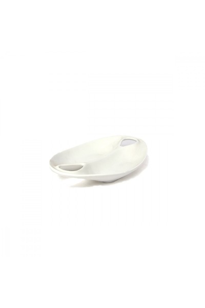 SQUALO Squalo - Oval Serving Dish (Porcelain) with an Elegant and Modern Design - White 4x31x15 cm