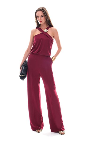 EXPLOSION Askılı Gold Aksesuarlı Beli Lastikli Tulum