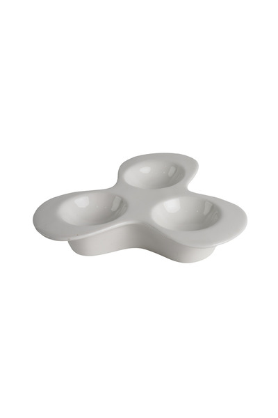 SQUALO Squalo - White Porcelain Triangular Divided Plate - 4.5x20x22 cm