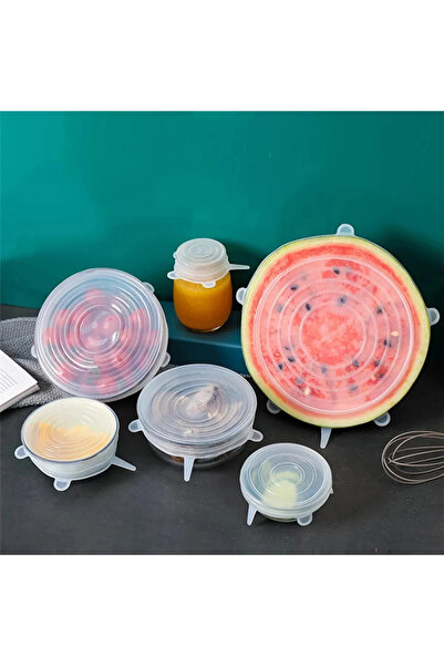 TİNEKE Fresh-Keeping Food Storage Stretch Cover Set - 6-Piece Reusable Silicone Stretch Cover