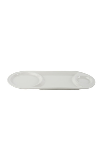 SQUALO Squalo - Elegant Oval Divided Porcelain Dish with Modern Design - White 2x35x14.4 cm