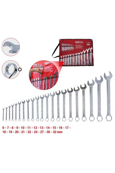 KS Tools Set de 21 Chei Inelare în Unghi, Dimensiuni 6-32 mm
