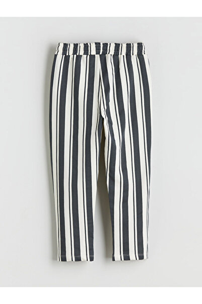 LC Waikiki Anthracite Elastic Waist Striped Boys' Trousers