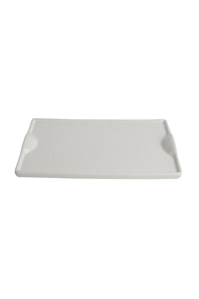 SQUALO Squalo - Elegant Rectangular Serving Dish (Porcelain) with a Contemporary Design - White 2.3x25.5x15.5 cm