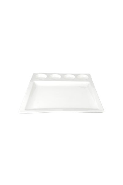 SQUALO Squalo - White Porcelain Square Divided Serving Dish - 2.5x32.5x32.5 cm