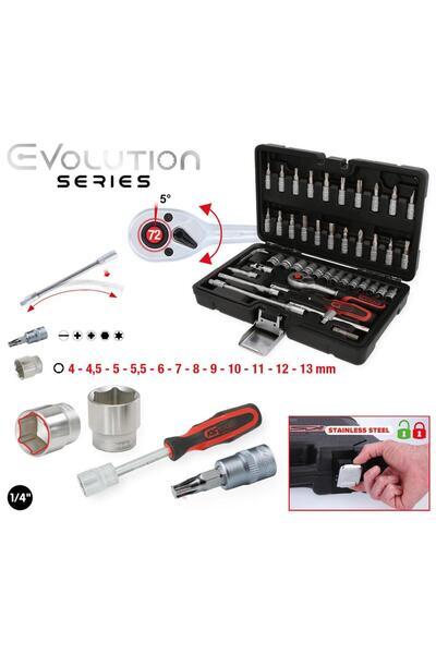 KS Tools 1/4" Socket Wrench Set, 48 Pieces