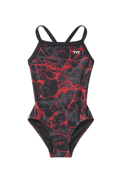 TYR Durafast Elite ®   Df Girls' Swimsuit - Synapse (Red)