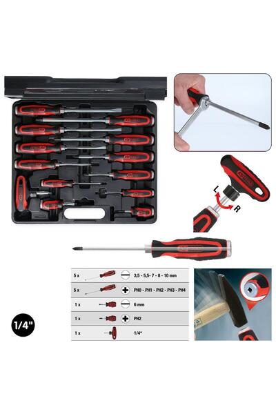 KS Tools ERGOTORQUEmax 13-piece screwdriver set with impact cap