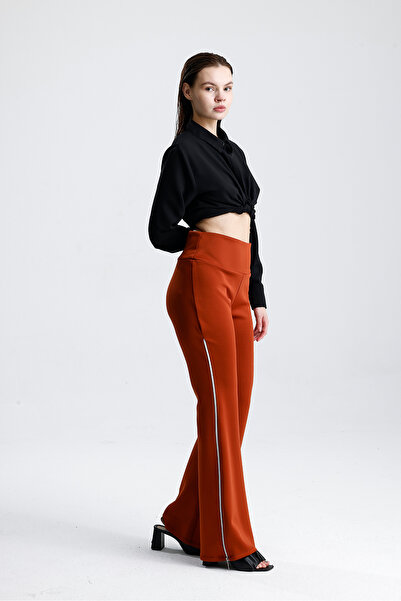 Sense Scuba Plus Size Pants with Side Zippers |   Pnt32751 Tile