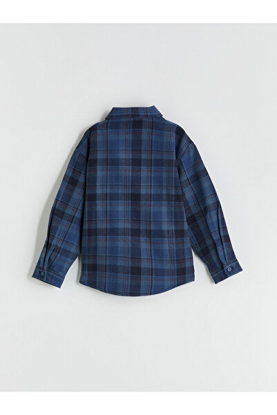 LC Waikiki Lacivert Ekose Uzun Kollu Erkek Çocuk Gömlek