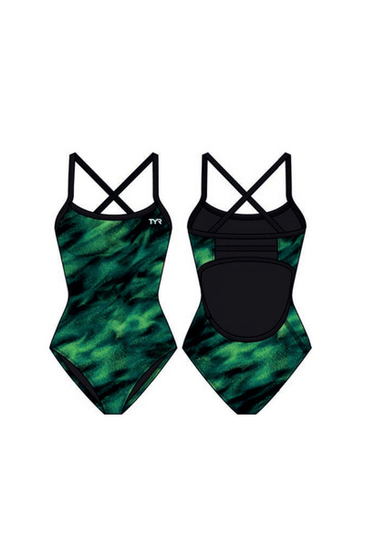 TYR Durafast Elite ®   Tf Girls' Swimsuit - Soren (Green)