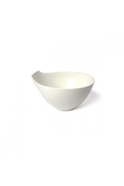 SQUALO Squalo - Elegant Round Deep Serving Dish (Porcelain) White - 14.5x23.5x21.7 cm