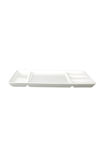 SQUALO Squalo - Contemporary Style Flat Rectangular Divided Serving Dish (Porcelain) White - 2.2x35.2x15.8 cm