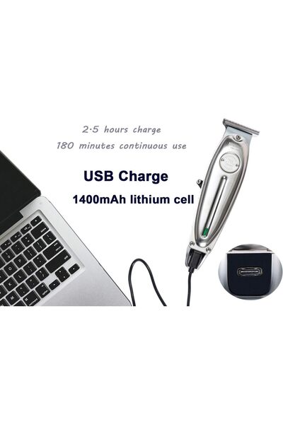 Kemei Original KM-1949 Professional Rechargeable Cordless Hair Clipper (Silver)