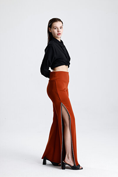 Sense Scuba Plus Size Pants with Side Zippers |   Pnt32751 Tile