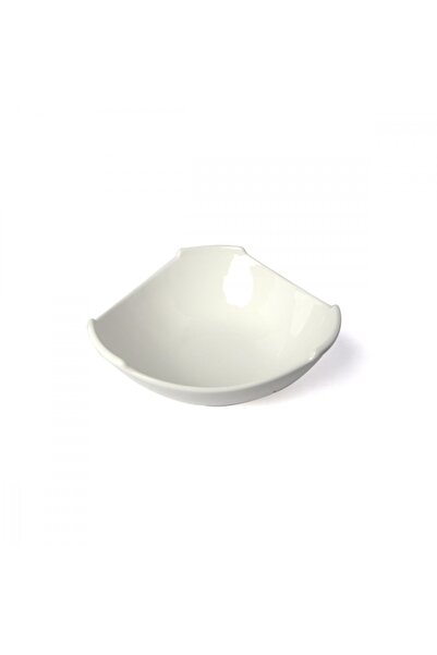 SQUALO Squalo - Elegant deep triangular porcelain serving plate with sloping edges, white - 10x26x26 cm