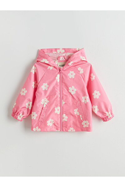 LC Waikiki Ροζ αδιάβροχο για κορίτσια με κουκούλα