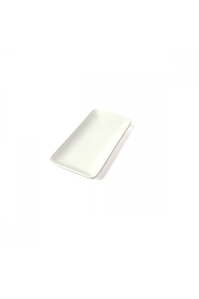 SQUALO Squalo - Elegant Flat Rectangular Serving Dish (Porcelain) White - 2x20x9.7 cm