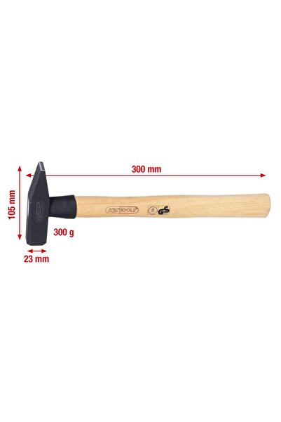 KS Tools Ciocan de lăcătuș cu mâner din lemn de hickory, 300g