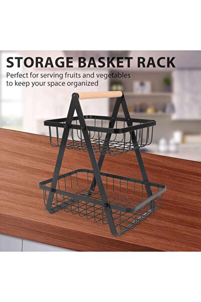 Generic GSEVIUM Fruit Basket, 2-Tier Fruit Bowl, Bread Basket, Vegetable Holder, for Kitchen Storage