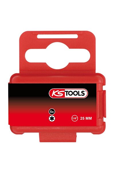 KS Tools Set of 5 screwdriver bits 911.2328, Torx T30 profile, length 25 mm, made of steel for