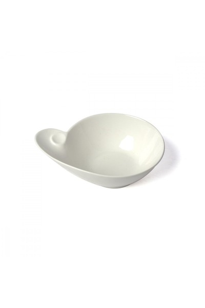 SQUALO Squalo - Elegant Snail-Shaped Porcelain Serving Dish, White - 7.7x20.6x15.6 cm