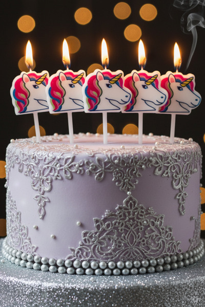 Baloncu Nene Unicorn Temalı Pasta Mumu Doğum Günü Pasta Mumu Yaş Doğum Günü Mumu