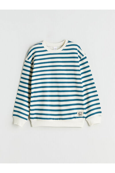 LC Waikiki New Season Crew Neck Striped Boys' Sweatshirt and Sweatpants Set of 2