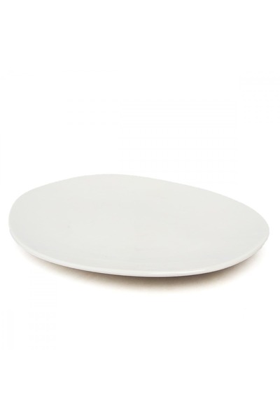 SQUALO Squalo - Elegant Flat Oval Porcelain Serving Dish with Modern Design, White - 2.5x37x25.5 cm
