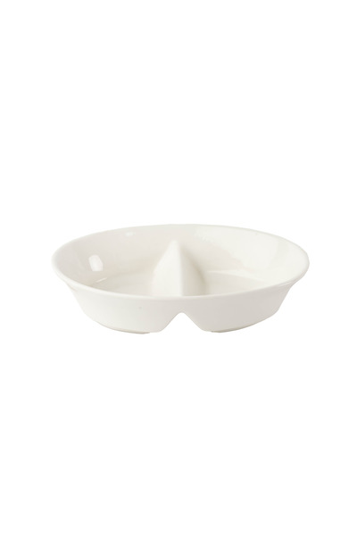 SQUALO Squalo - Contemporary Design Oval 2-Compartment Serving Platter (Porcelain) - White 4.9x20x13.8 cm