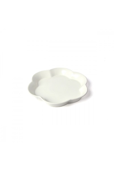 SQUALO Squalo - Elegant Flat Rose-Shaped Porcelain Serving Dish, White - 3.5x25.5x25.5 cm