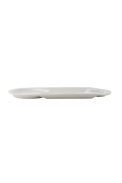 SQUALO Squalo - Elegant Oval Divided Porcelain Dish with Modern Design - White 2x35x14.4 cm
