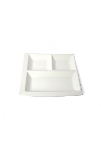 SQUALO Squalo - Elegant Square Cut Porcelain Serving Dish, White - 3x25.5x25.5 cm