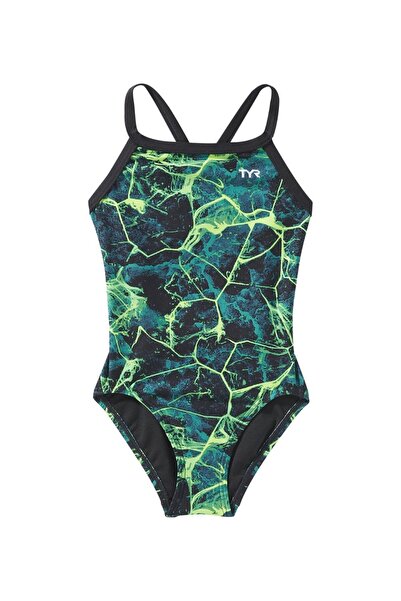 TYR Durafast Elite ®   Df Girls' Swimsuit - Synapse (Green)