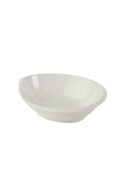 SQUALO Squalo - Elegant oval porcelain plate with a modern design - White 7x21x18 cm