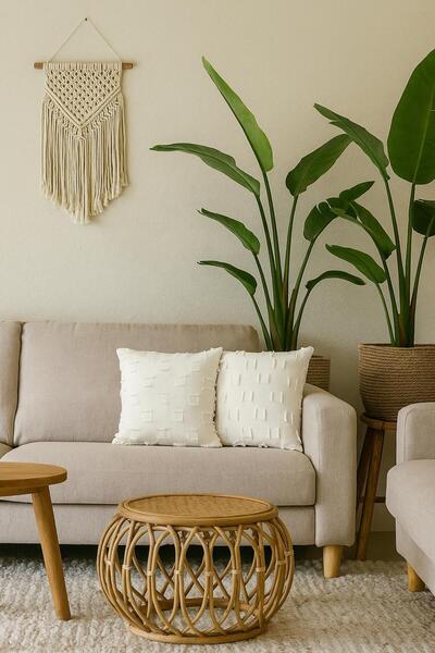 bufidik Husă de pernă texturată din in cu model pătrat, dublă 43x43