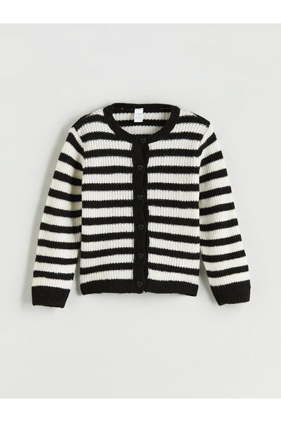 LC Waikiki Peak New Season Crew Neck Striped Girls' Knitwear Sweater
