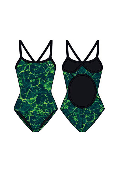 TYR Durafast Elite ®   Df Girls' Swimsuit - Synapse (Green)