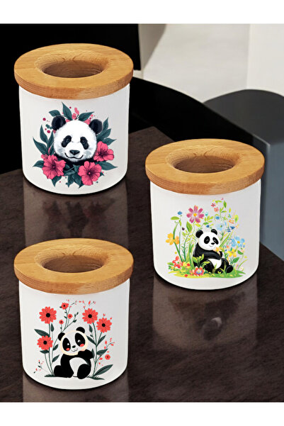 lili hediyelik Suport pentru stilouri de masă din 3 piese cu imprimeu cu flor...