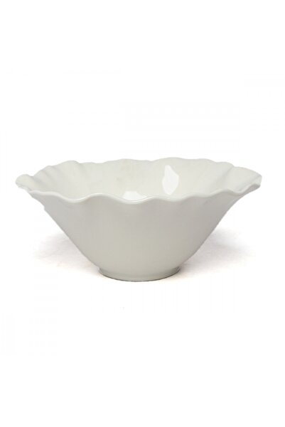 SQUALO Squalo - Round Shell Porcelain Serving Dish, Contemporary Design, White - 3.5x28x28 cm