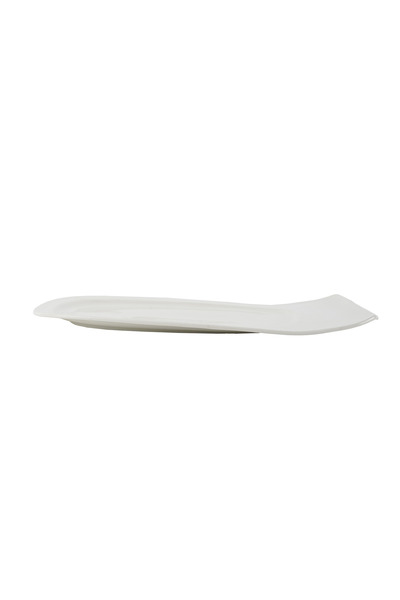 SQUALO Squalo - Elegant oval porcelain serving platter with a contemporary design - White 2.4x35.3x22 cm