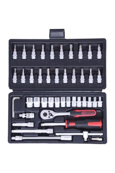KS Tools 46-piece set 911.0646, with 1/4 inch square drive, includes sockets, wrenches