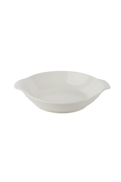SQUALO Squalo - Round Serving Dish (Porcelain) with Elegant Handle in Contemporary Design - White 5x25x21.5 cm