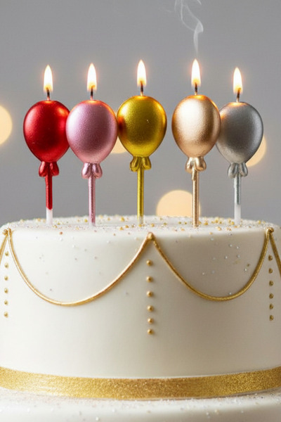 Baloncu Nene Balon Temalı Pasta Mumu Doğum Günü Pasta Mumu Yaş Doğum Günü Mumu